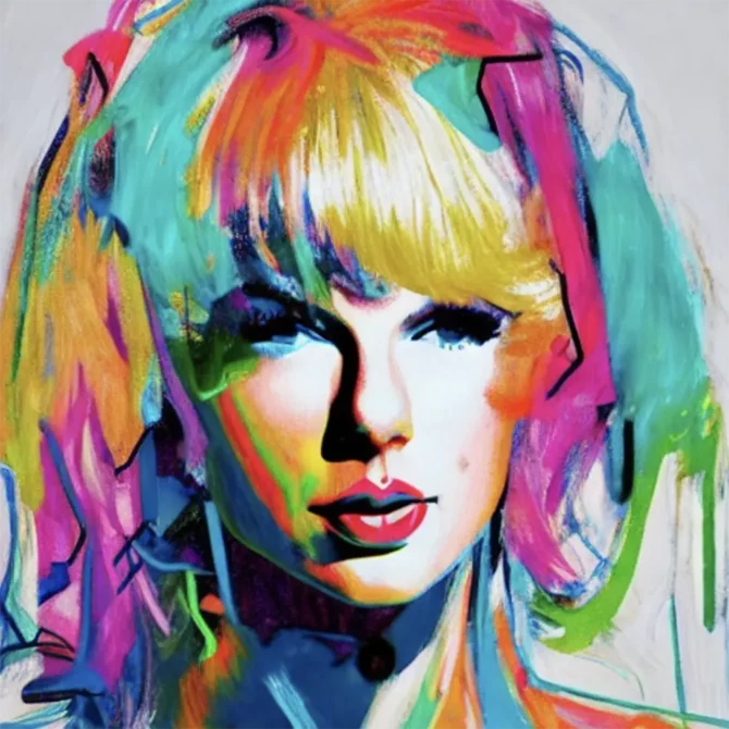 Taylor Swift in the style of Albert Oehlen     10